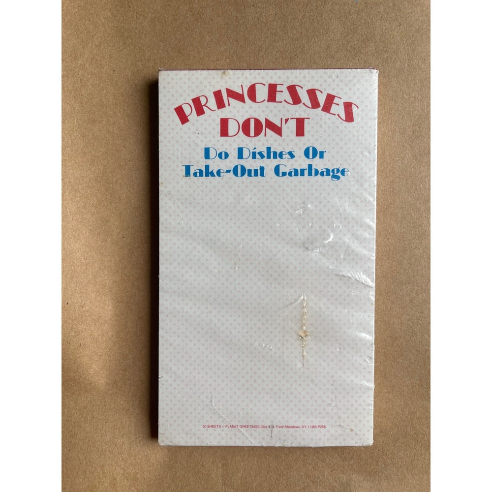Vintage notepad Princesses Dont Do Dishes Memo Notepad 50 Sheets New Sealed